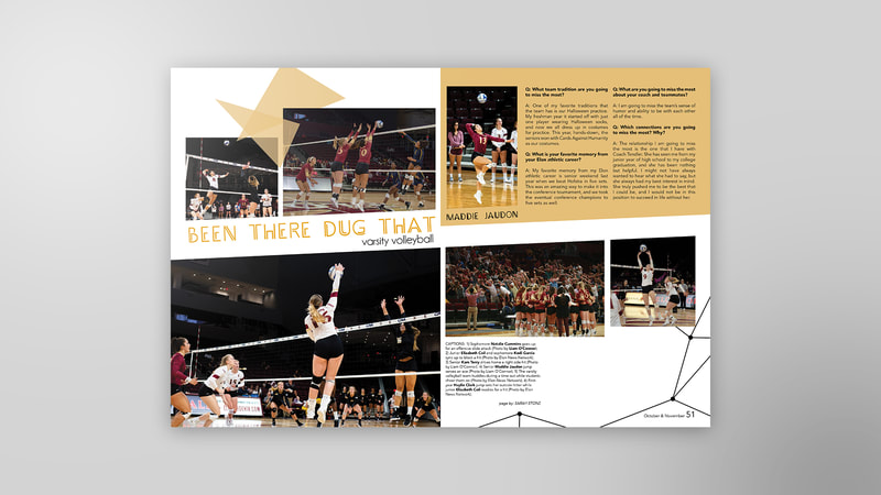 Image of the varsity volleyball page in the Phi Psi Cli yearbook