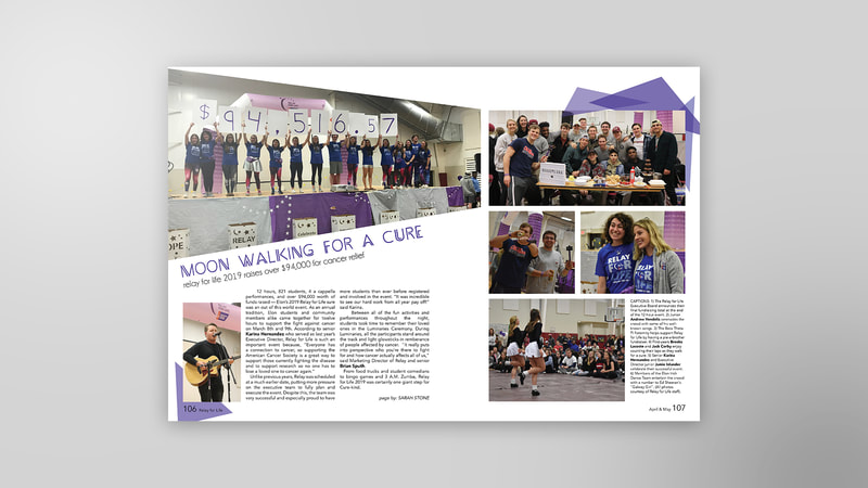 Image of the Relay for Life and Colleges Against Cancer page in the Phi Psi Cli yearbook.